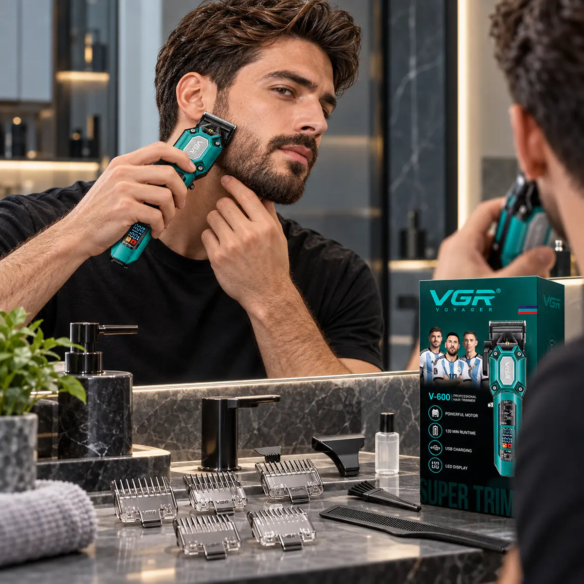 VGR-600 – Tondeuse Professionnelle Rechargeable pour Cheveux & Barbe