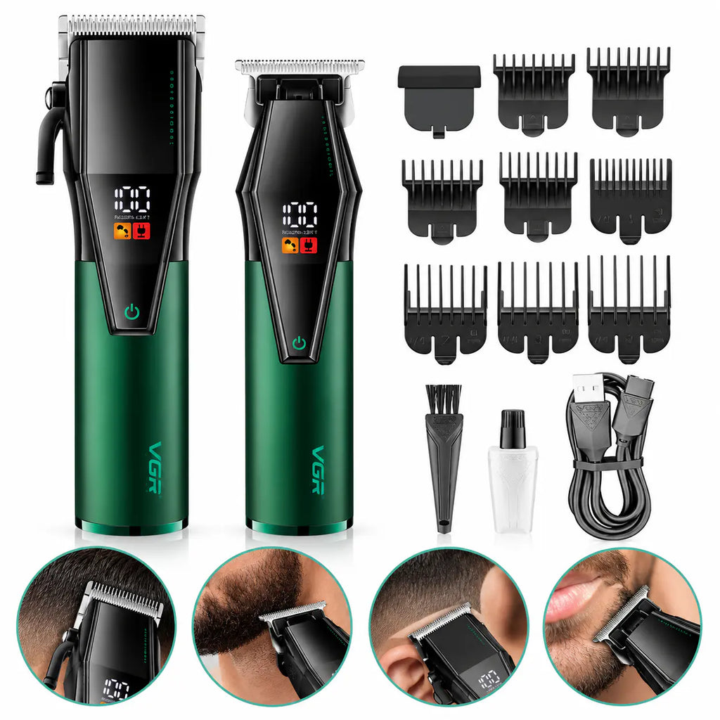 VGR V-677 – Kit Professionnel 2-en-1 Cheveux & Barbe