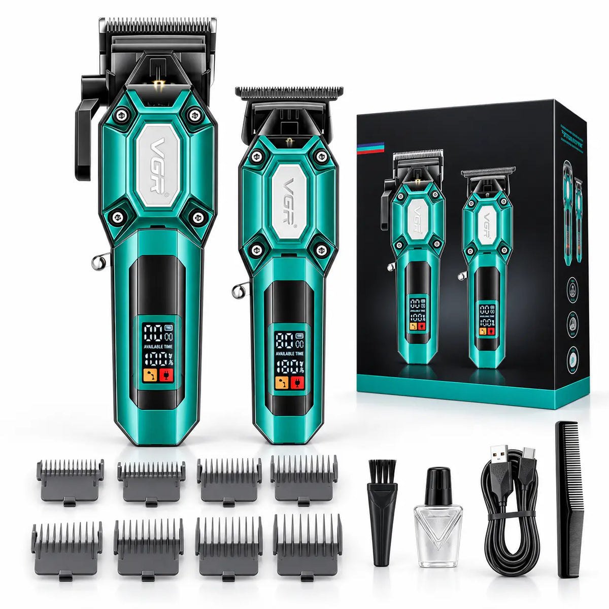 VGR-600 & VGR-900 – Kit 2-en-1 Professionnel Cheveux & Barbe